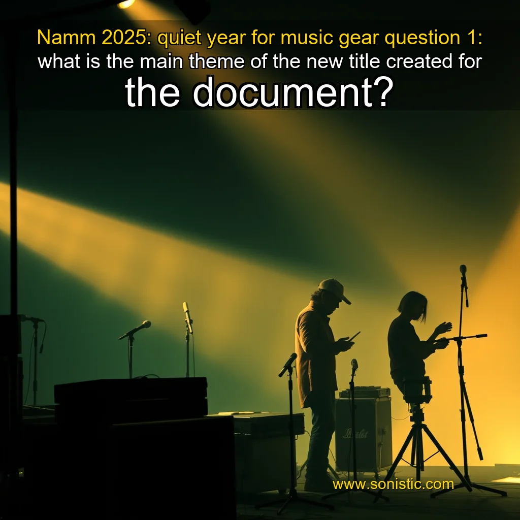 You are currently viewing Namm 2025: quiet year for music gear


 question 1:

what is the main theme of the new title created for the document?