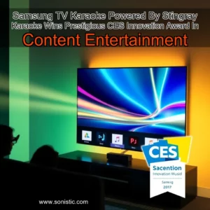 Read more about the article Samsung TV Karaoke  Powered By Stingray Karaoke  Wins Prestigious CES Innovation Award In Content  Entertainment